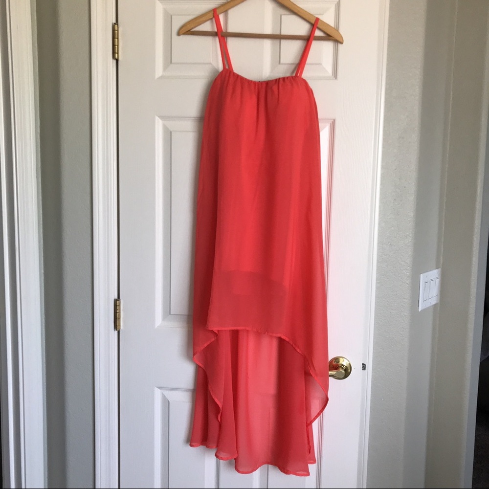 Love Tree Coral high low dress